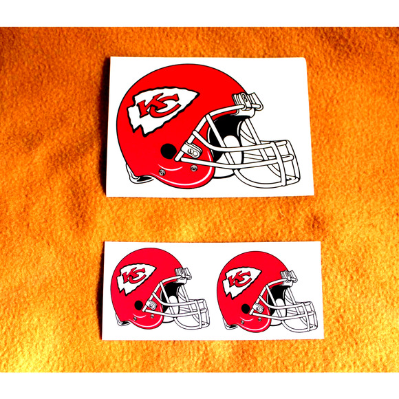 Chiefss Water Resistant Stickers, Vinyl, Decal 6x4.5 in and 3x2.5 in (pack of 3) - Picture 1 of 3